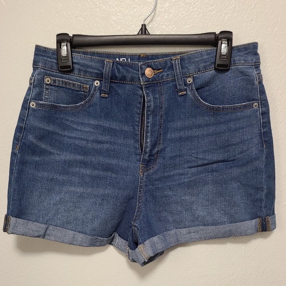No Boundaries Blue Jean Shorts with Mid-Rise Waist